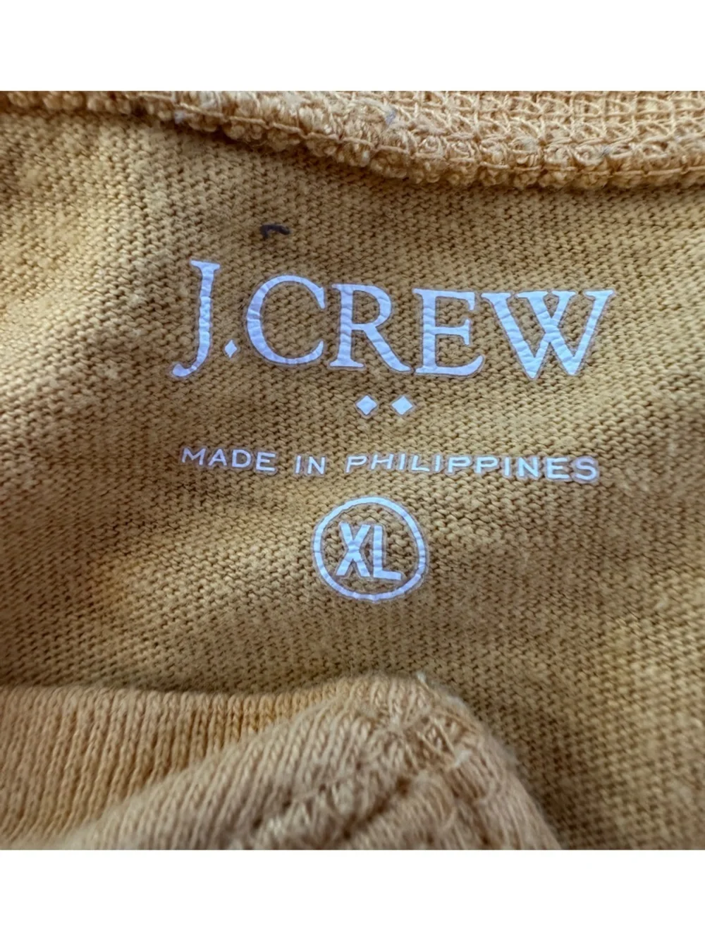 J.Crew Yellow Henley Top XL Long Sleeve Cotton Casual Coastal Basic